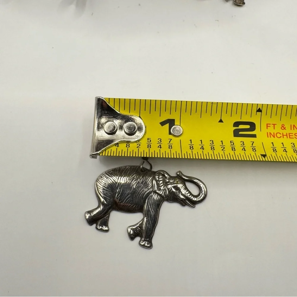 Silver Tone Elephant Dangle Earrings Animal Charm Earrings Safari Style